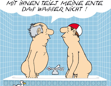Still aus Loriots «Badewannen»-Cartoon.