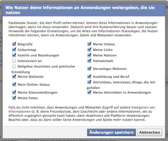 Privatsphäre-Einstellungen Facebook