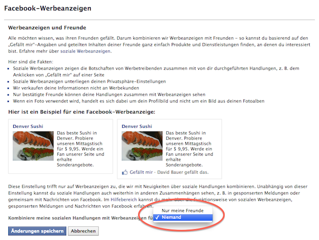 Privatsphäre-Einstellungen Facebook