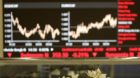 SMI stock-market prices shown on a big screen at the Swiss Stock Exchange SIX in Zurich, Switzerland, 24 February 2009. (KEYS