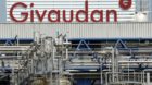 Le logo de la societe Givaudan photographier ce jeudi 22 avril 2010 a son siege a Vernier pres de Geneve. (KEYSTONE/Martial T