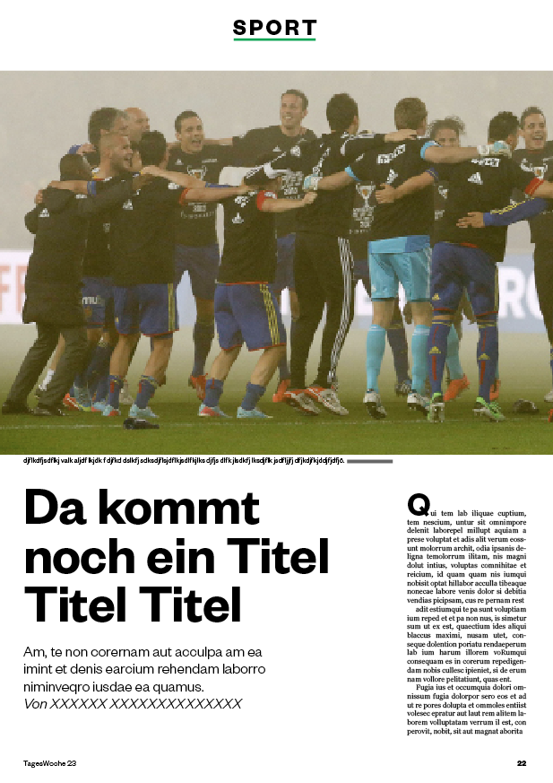 Die Aufmacherseite des Sports in der TagesWoche-Ausgabe vom kommenden Freitag.