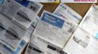 Job advertisements out of various newspapers hang in the waiting room at the regional employment service center, RAV Uri, in