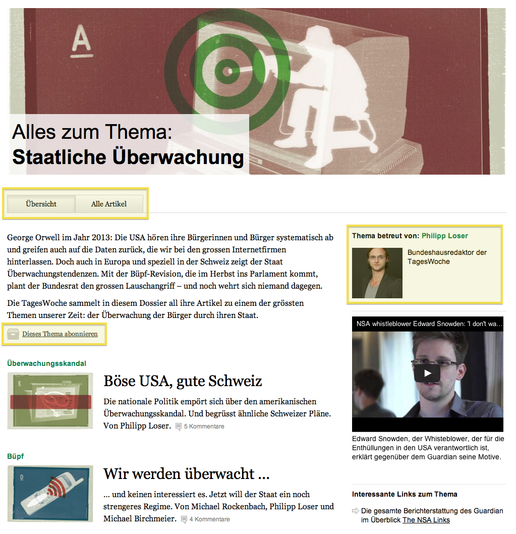 Themenseiten neues Design