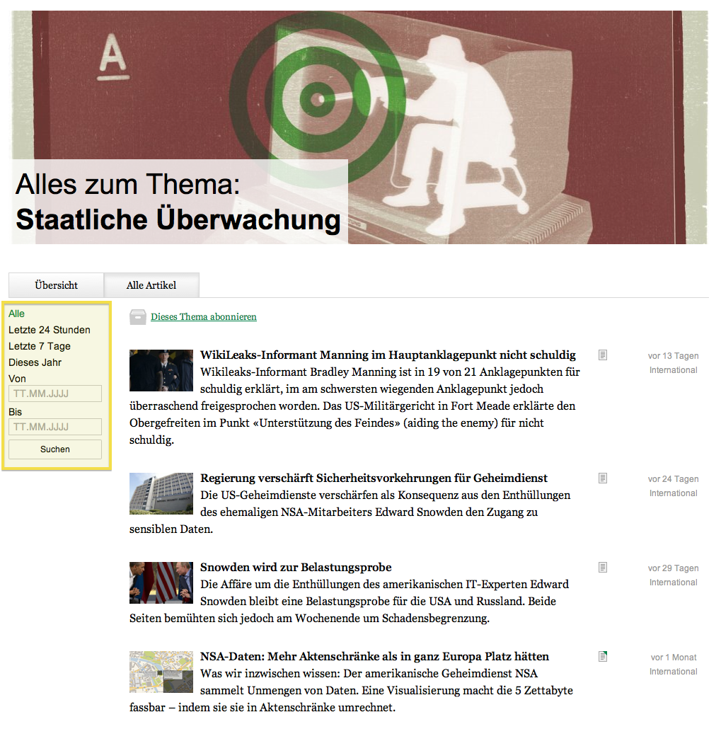 Themenseiten neues Design