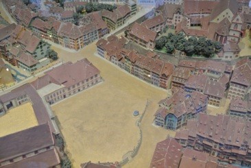 Modell Barfüsserplatz um 1870 (zu bestaunen im Historischen Museum am Barfüsserplatz)