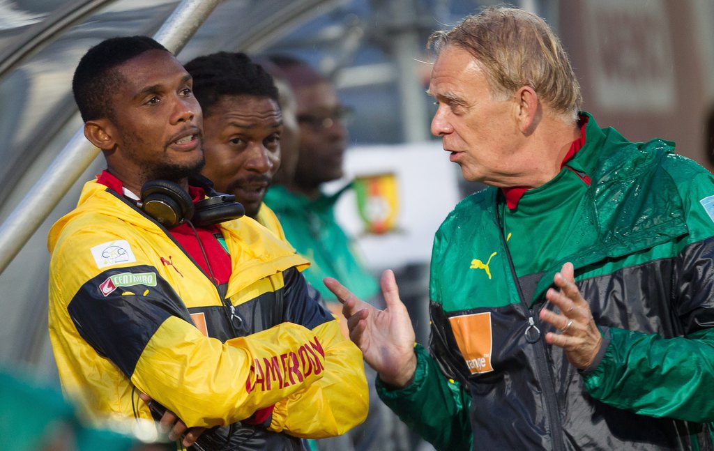 Volker Finke (r.) und sein enfant terrible Samuel Eto’o.