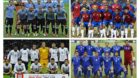 epa03979886 Combo picture that show the team photos of the teams of the D group of the 2014 FIFA World Cup Brazil: Uruguay (u