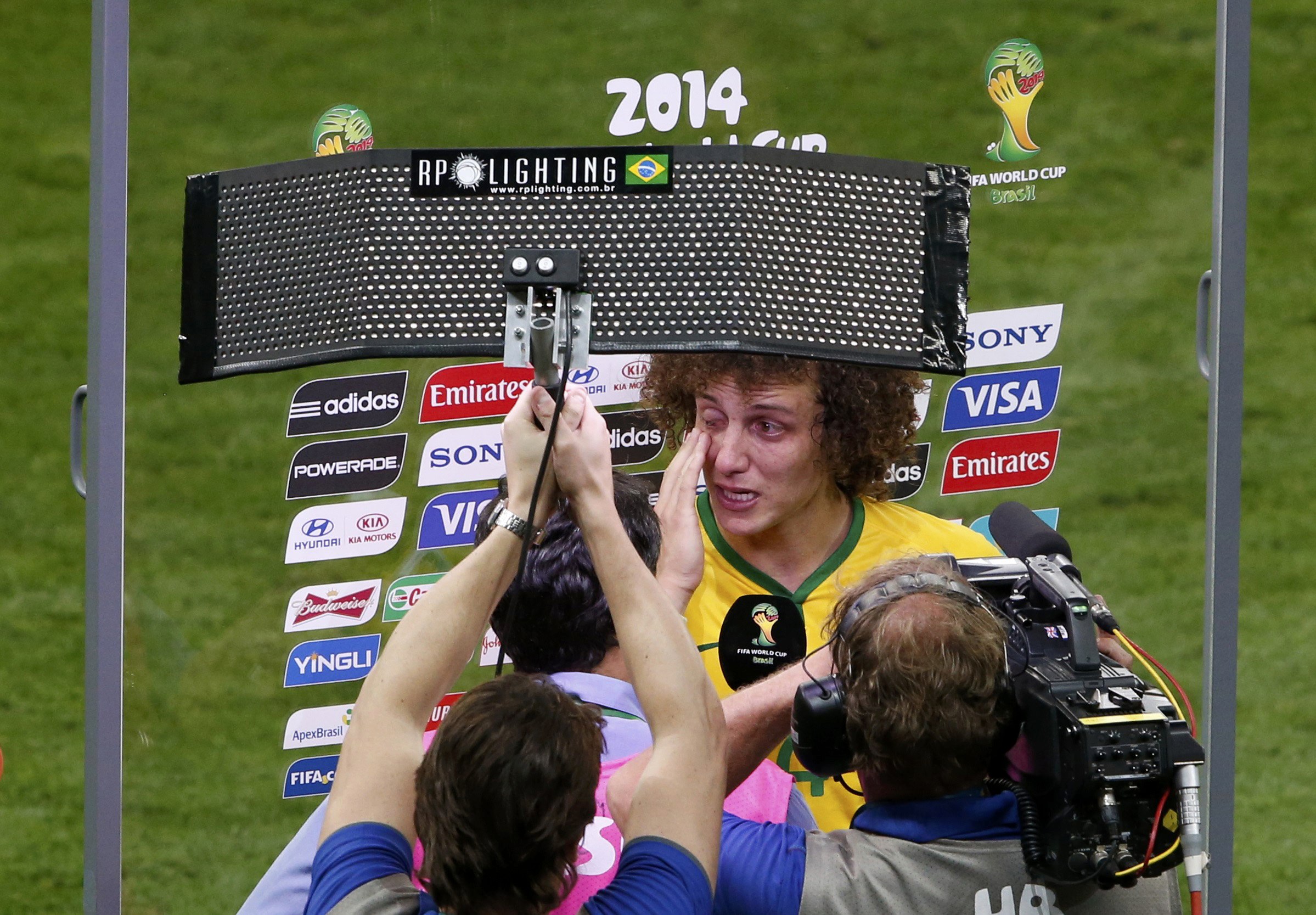 Brazil's David Luiz reacts after they lost their 2014 World Cup semi-finals against Germany at the Mineirao stadium in Belo Horizonte July 8, 2014.    REUTERS/David Gray (BRAZIL  - Tags: SOCCER SPORT WORLD CUP TPX IMAGES OF THE DAY)  
