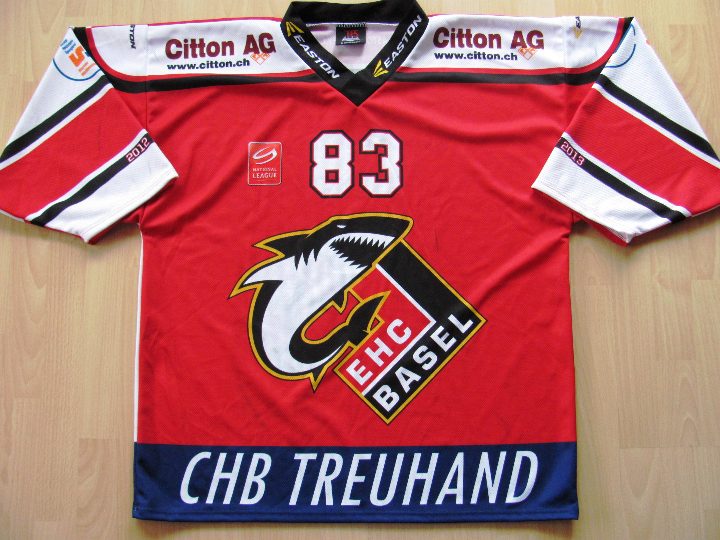 Ein Trikot der EHC Basel Sharks.