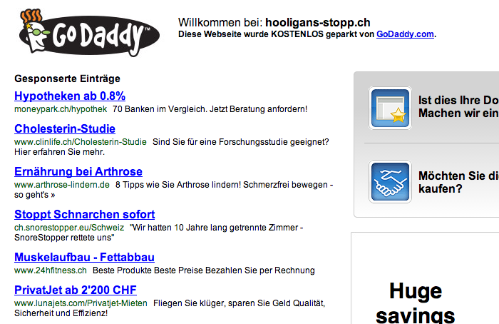 Dämmert vor sich hin: Website der «Hooligan-Stopp-Initiative».