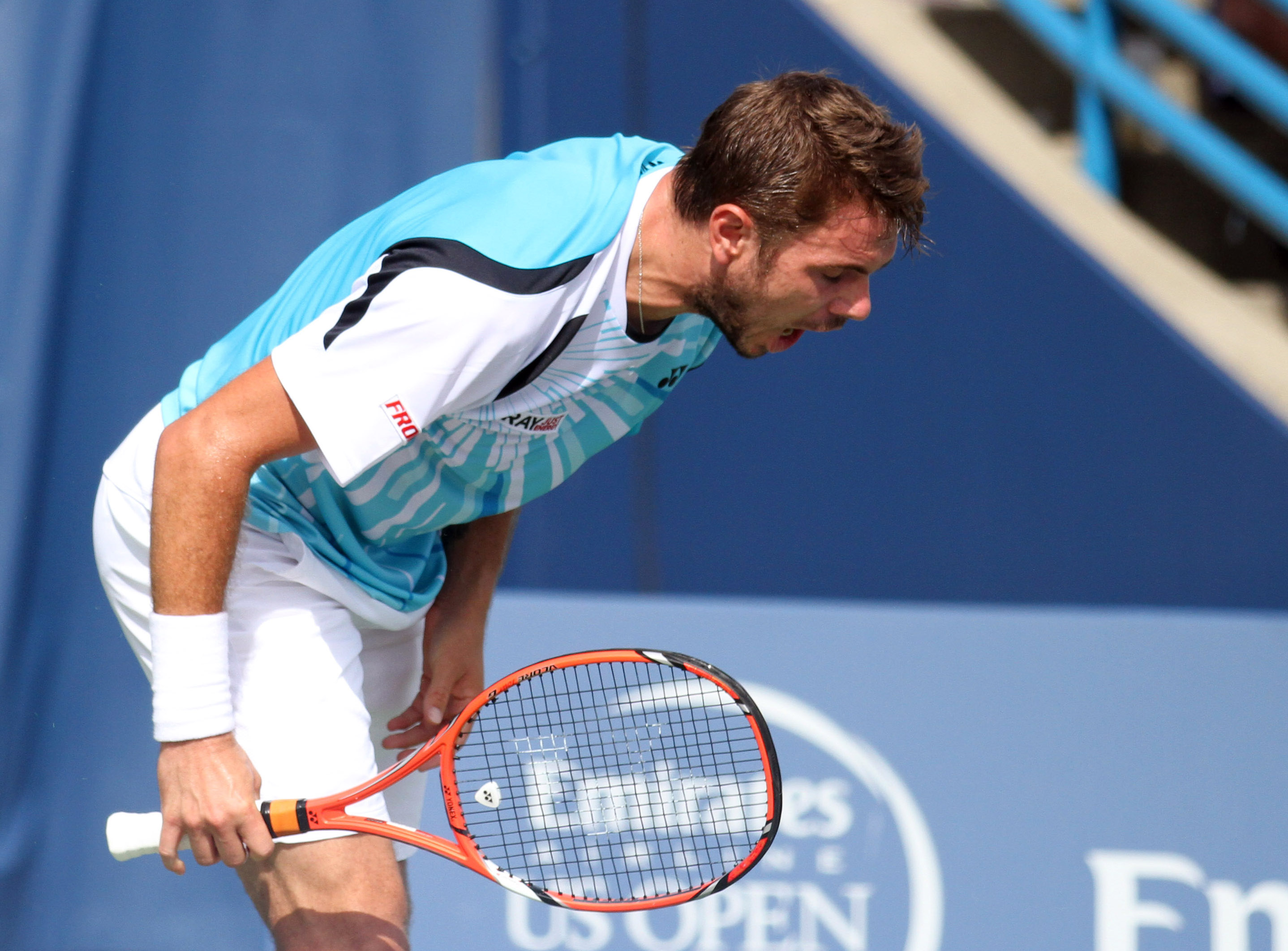 Stanislas Wawrinka hadert mit sich und seinem Spiel, Cinciccati, 12. August 2014.