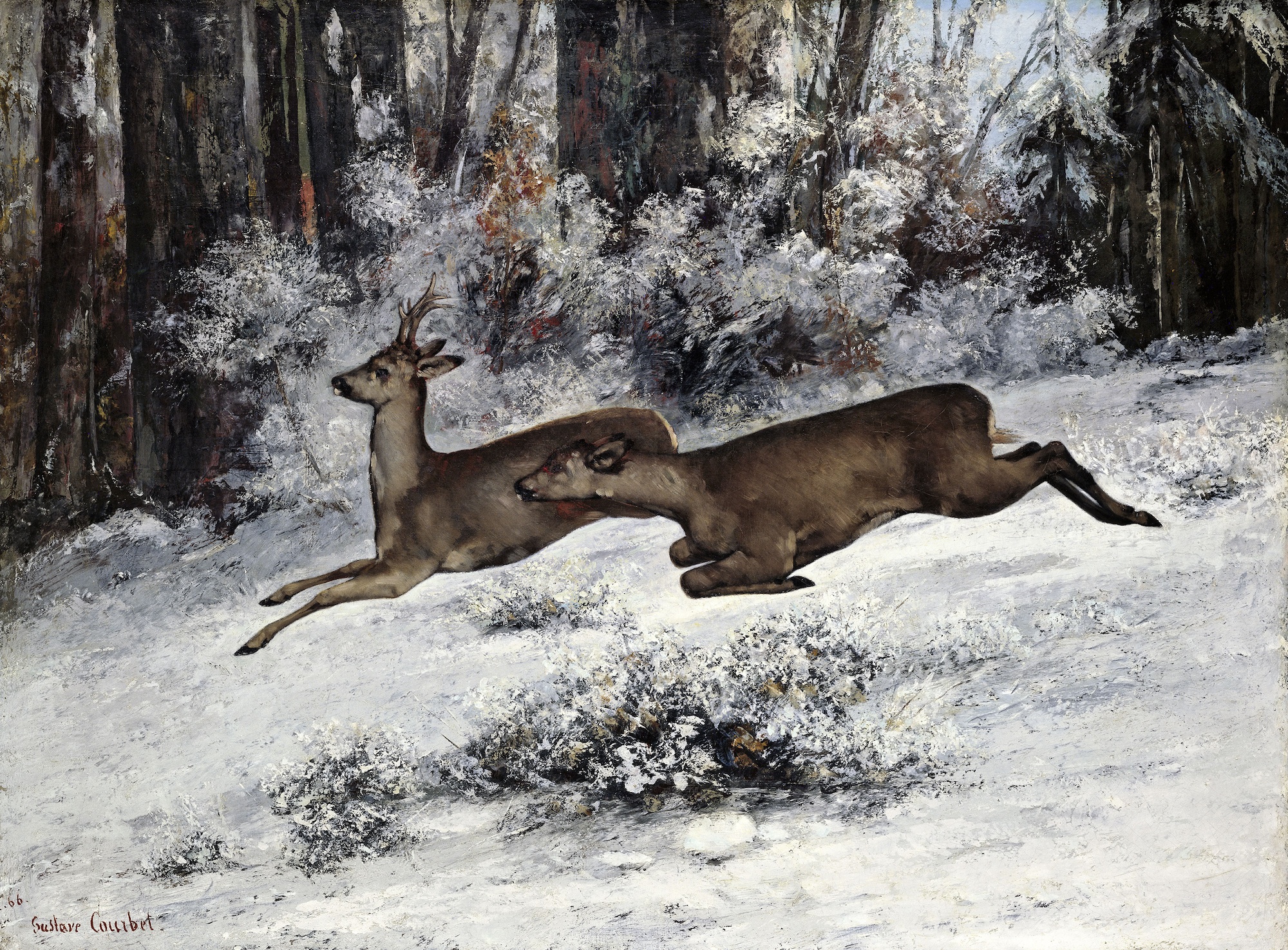 Le Change, épisode de chasse au chevreuil en Franche-Comté, 1866.