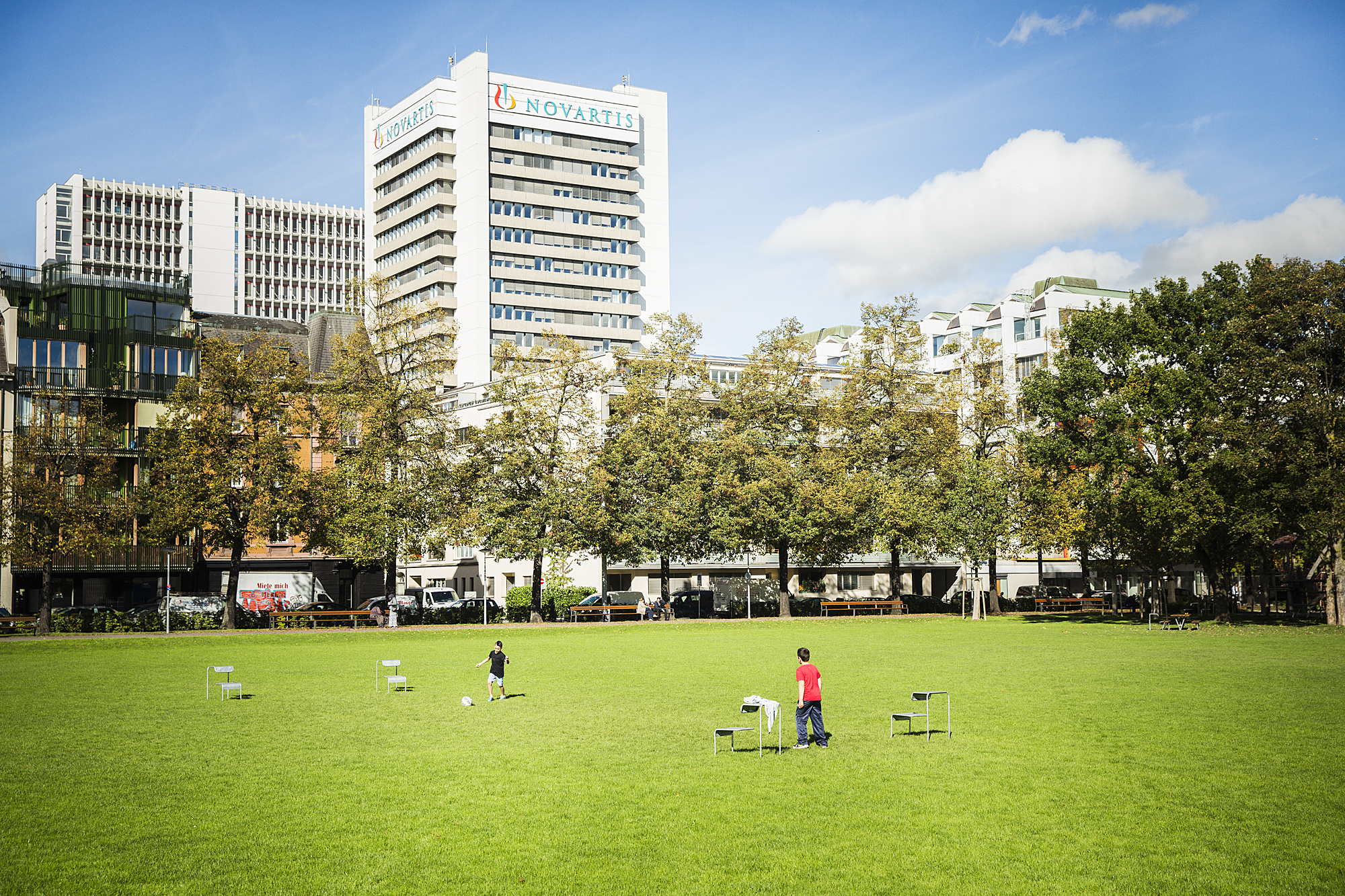 Grüner Quartiertreff in unmittelbarer Nähe des Novaritscampus.