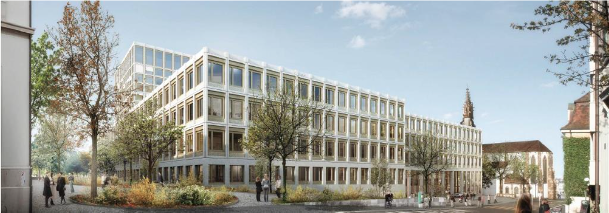 Visualisierung des Neubaus Klinikum 2 des Universitätsspitals Basel.