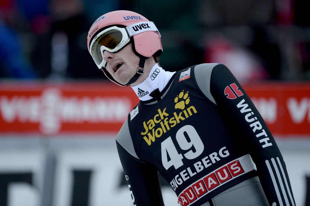 Severin Freund from Germany during the men's Ski jumping FIS World Cup at the Titlisschanze in Engelberg, Switzerland, Saturday 20 December 2014. (KEYSTONE/Urs Flueeler)