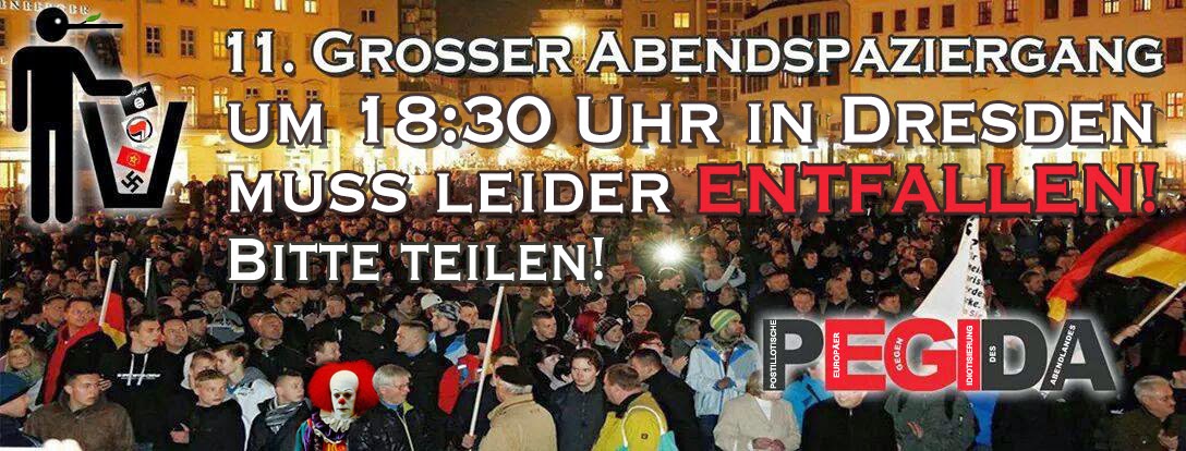 Ein Verwirrspiel erster Güte startete am Montag, 05. Dezember das Satiremagazin «Der Postillion» , indem es die für den Abend geplante Pegida-Demonstration absagte.