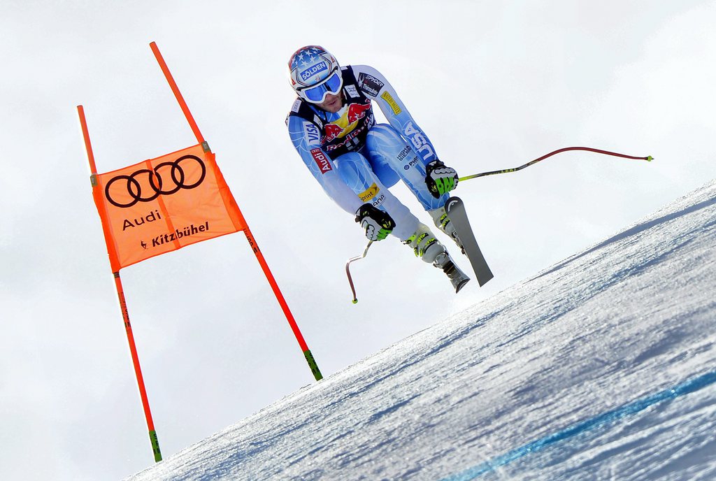 epa04575715 Bode Miller of USA in action during the second training of the men's downhill race at the FIS Alpine Skiing World Cup in Kitzbuehel, Austria, 22 January 2015. EPA/HANS KLAUS TECHT