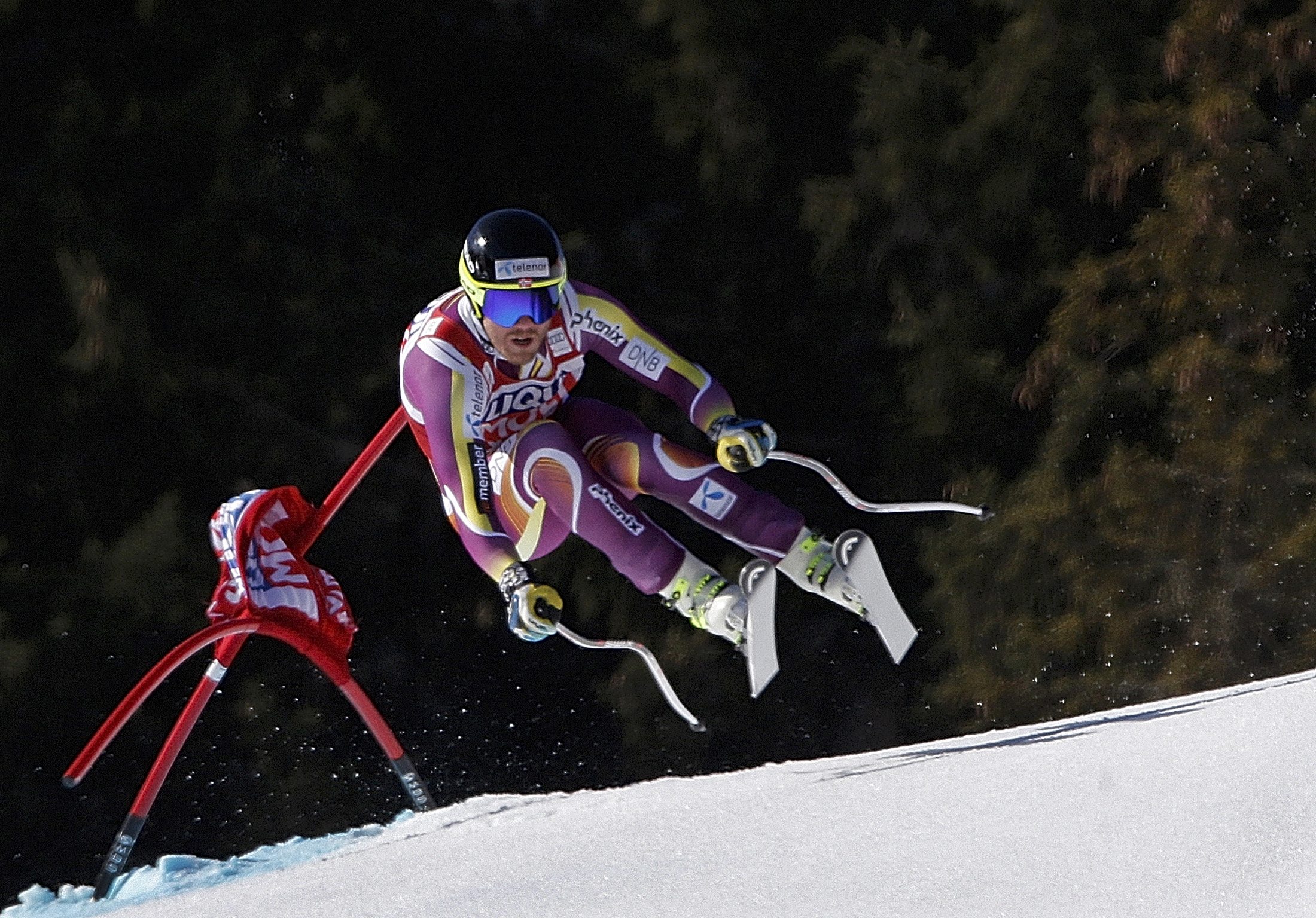 Kjetil Jansrud of Norway skis during the men's downhill race at the Alpine Skiing World Cup Finals in Meribel, in the French Alps, March 18, 2015. REUTERS/Christian Hartmann (FRANCE - Tags: SPORT SKIING)