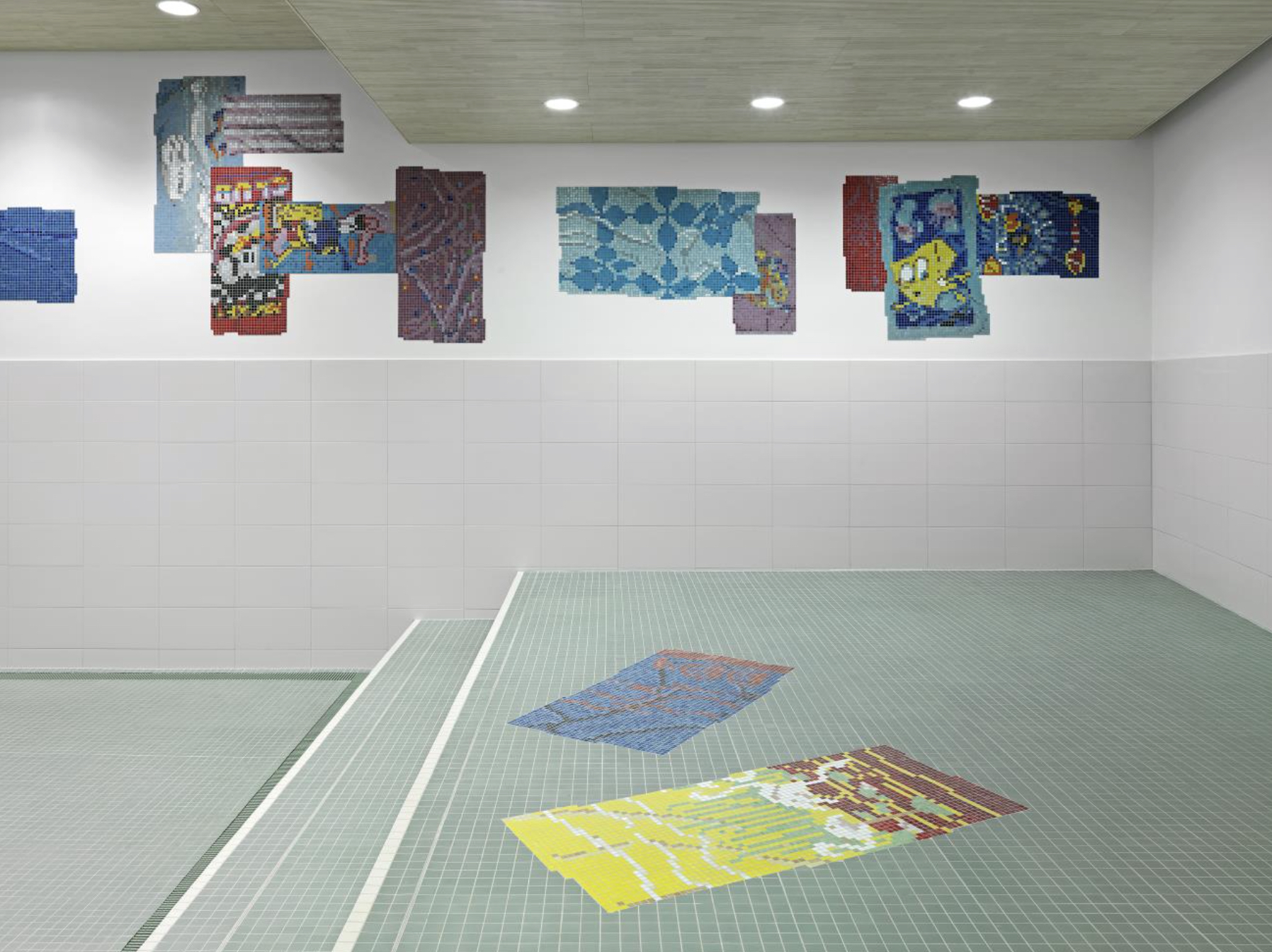 Badetücher von Peter Brunner-Brugg für die Schwimmhalle Rittergasse