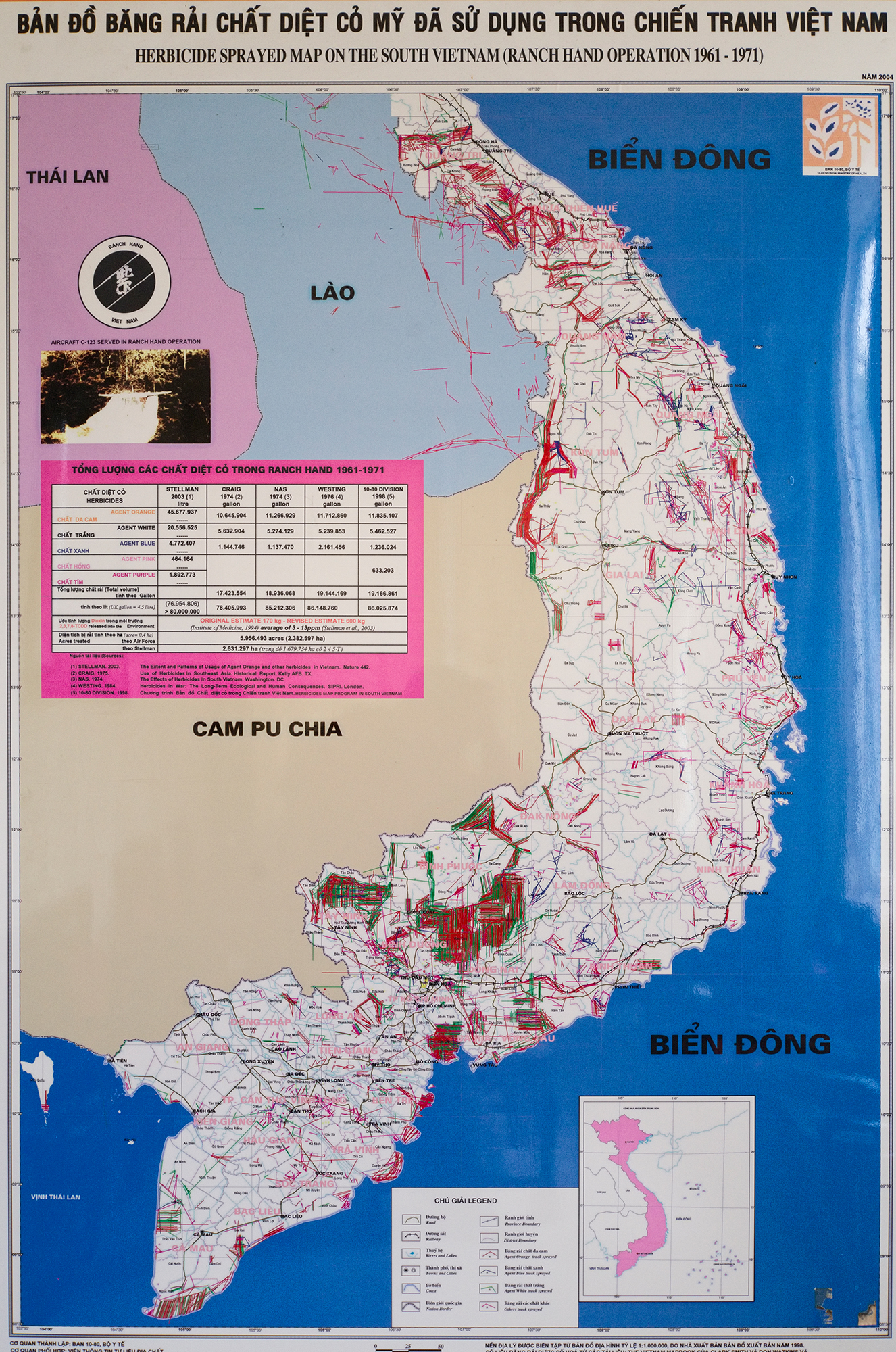 Hanoi 13.12.2013 - Vietnam Association for Agent Orange Victims VAVA. AO spraying map. Photo by ©Roland Schmid