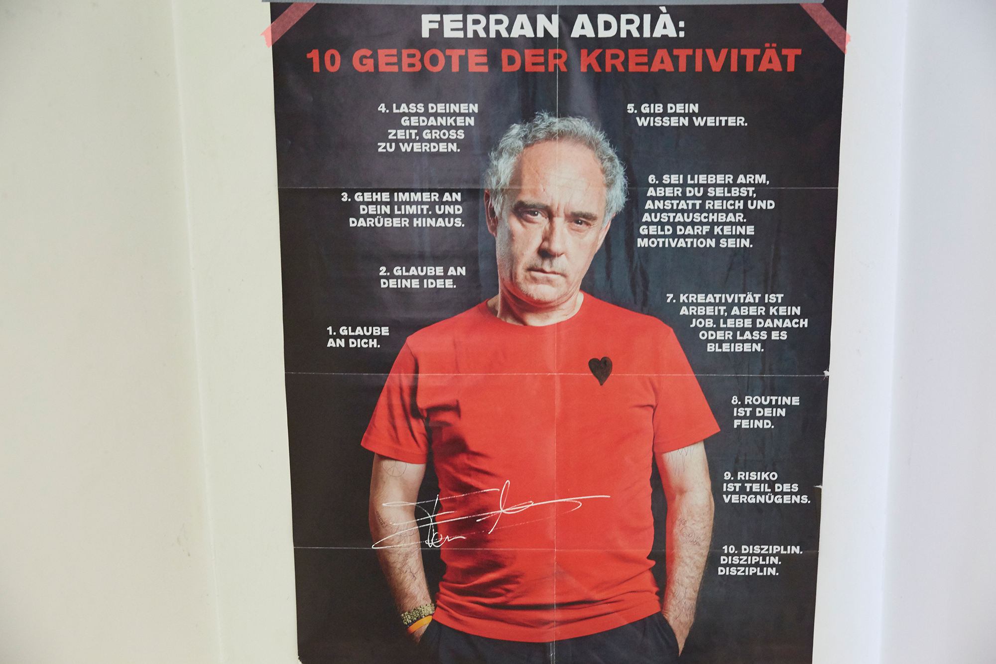Hängen in der Stucki-Küche und bei Thierry Boillat über dem Sofa: Die zehn Gebote der Kreativität von Ferran Adrià