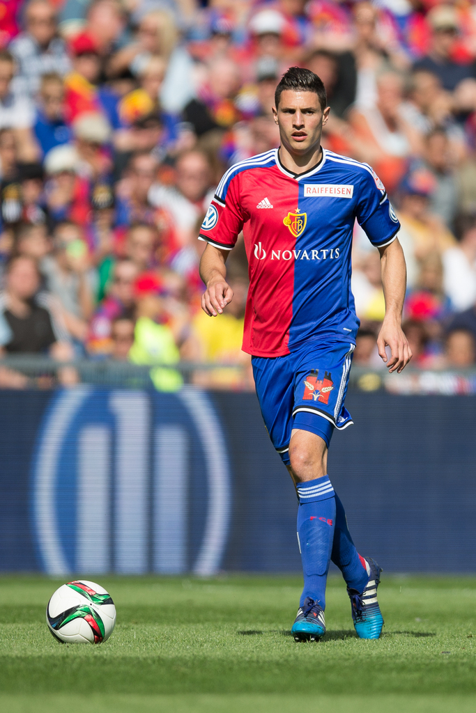 Fabian Schaer (Basel) waehrend der Super League Partie zwischen dem FC Basel und den BSC Young Boys im St. Jakob-Park, am Sonntag 17. Mai in Basel. (PHOTOPRESS/Dominik Baur)