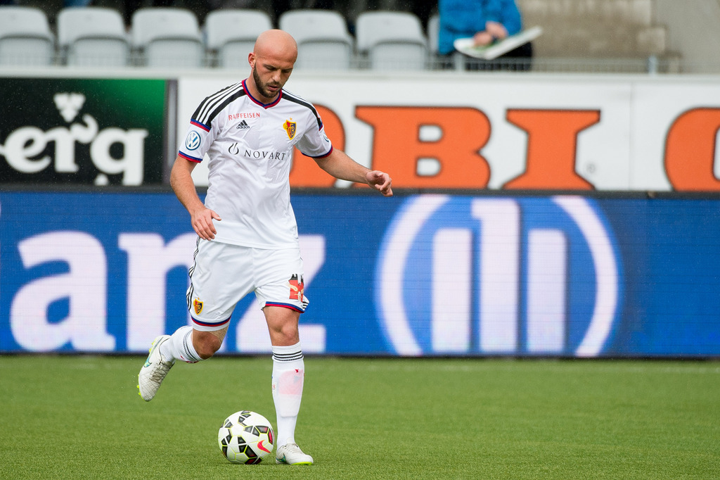 Basels Arlind Ajeti im Fussball Super League Spiel zwischen dem FC Thun und dem FC Basel am Pfingstmontag, 25. Mai 2015, in der Stockhorn Arena in Thun. (PHOTOPRESS/Daniel Christen)