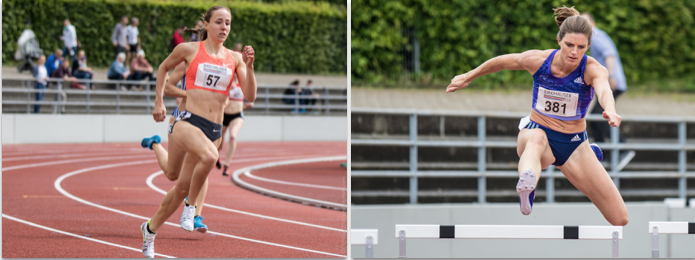 Prominenz auf der Schützenmatte: Selina Büchel (links) und Lea Sprunger.