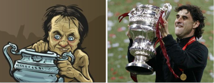 Holen sie den Schatz zurück ins Wallis? Links Sion-Präsident Christian Constantin in einer Karikatur auf der Website des FC Möhlin-Riburg, rechts Trainer Didier Tholot beim Cup-Triumph 2009.