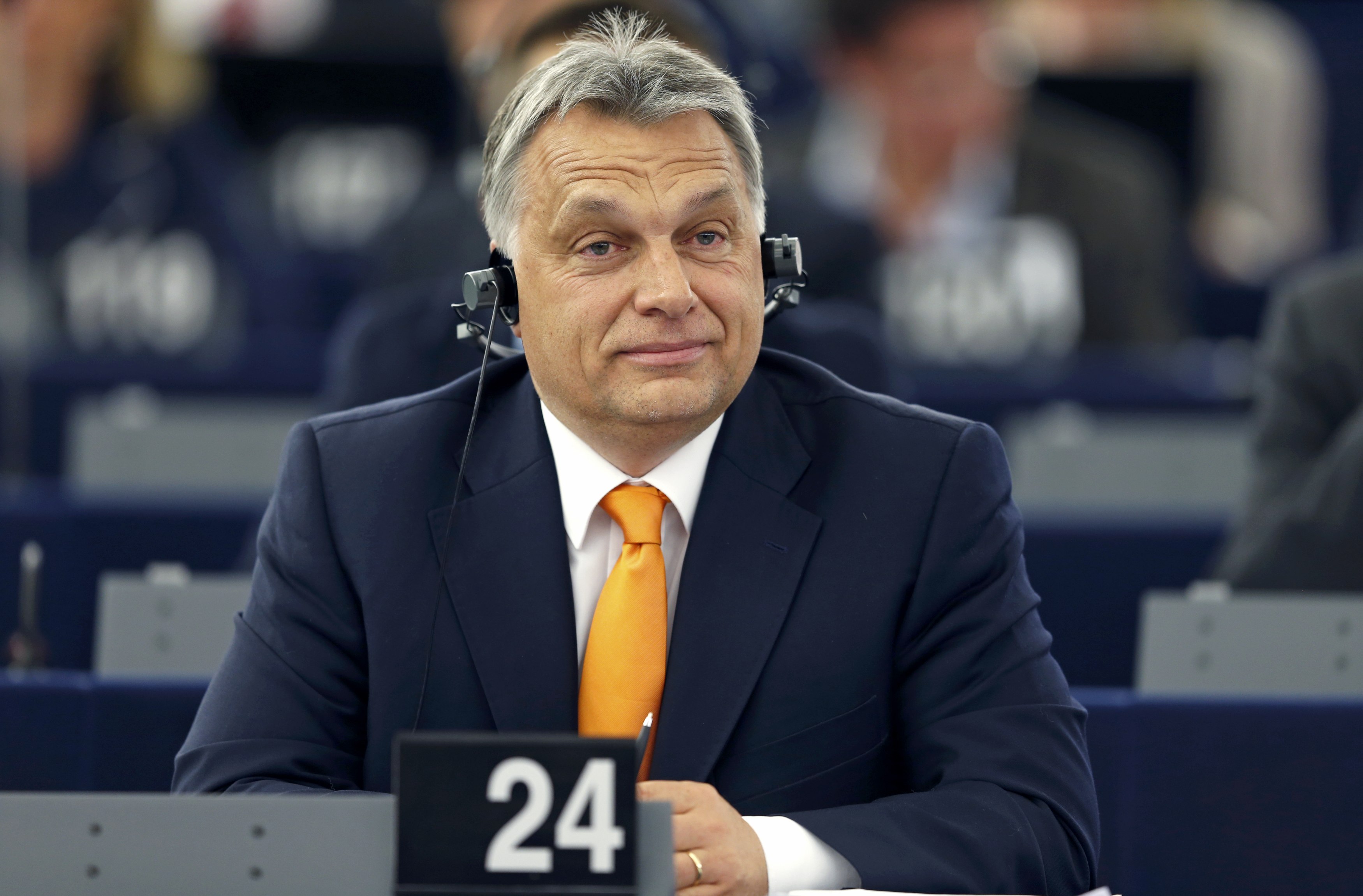 Hungarian Prime Minister Viktor Orban attends a debate on the situation in Hungary at the European Parliament in Strasbourg, France, May 19, 2015. REUTERS/Vincent Kessler