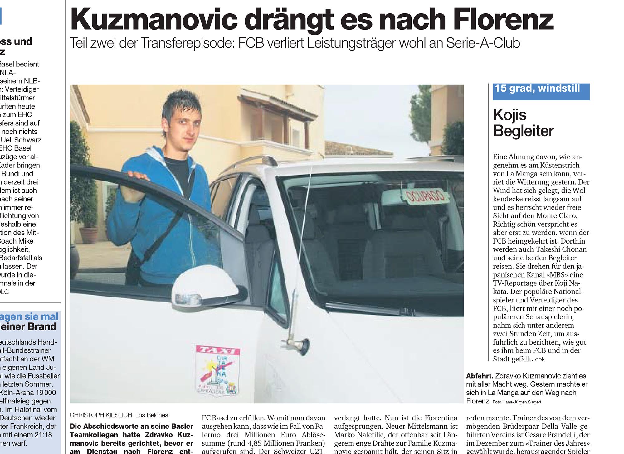 Ausschnitt Basler Zeitung vom 31.1.2007