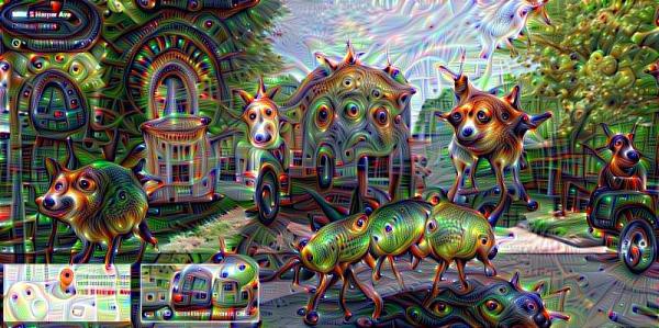 «Am Montag wird Google Street View durch Deep Dream View ersetzen», kommentiert der Autor dieses Bildes auf Twitter.