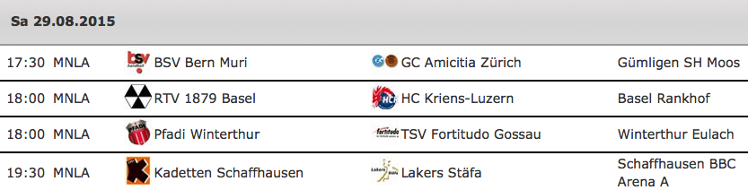 Die erste Runde der Nationalliga A 2015/16