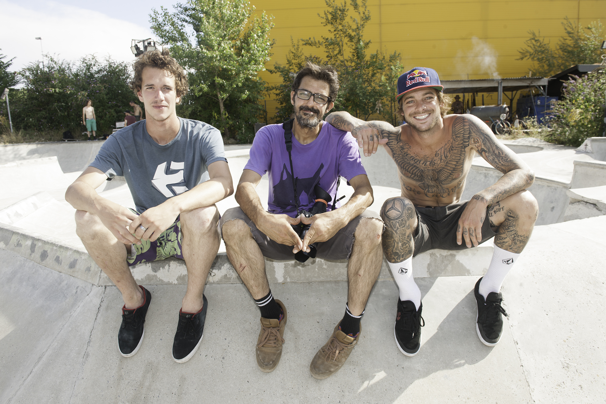 Die grossen Profis: Der Niederländer Jelle Maatman, Filmer Mike Manzoori und der US-Star-Skater Ryan Sheckler in Basel.