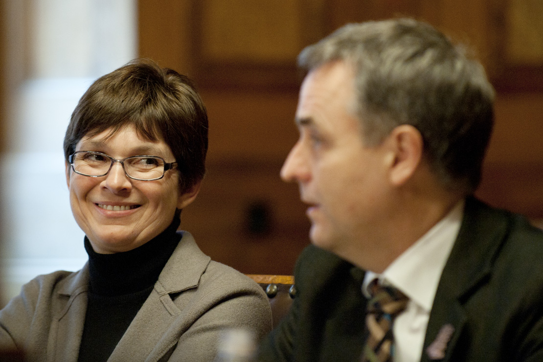 Gehen getrennte Wege: Die Direktorin des Historischen Museums Basel, Marie-Paule Jungblut, und Regierungspräsident Guy Morin