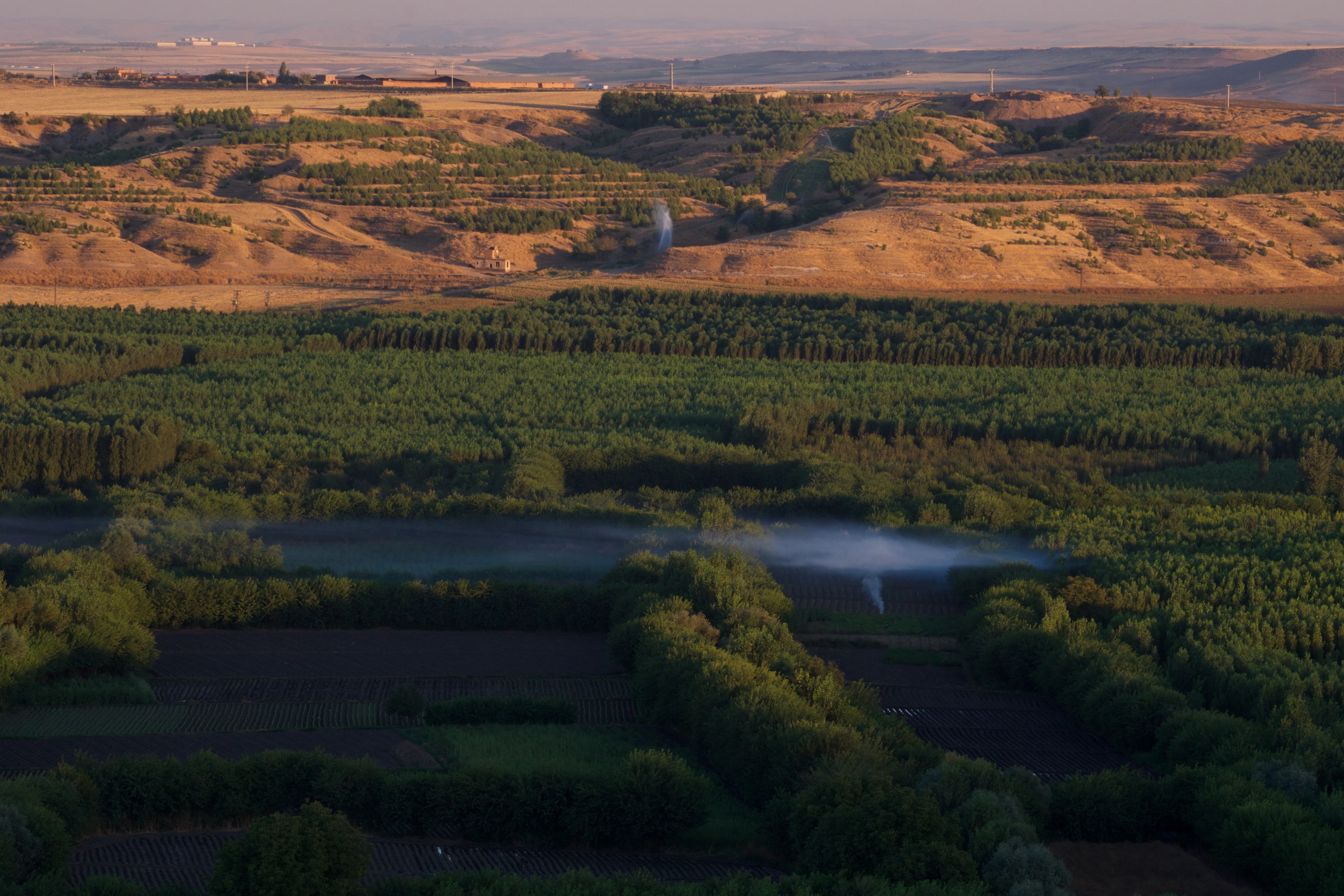 Blick von der Stadtmauer auf die Gärten, die auf die Liste des UNESCO-Welterbes aufgenommen wurden.