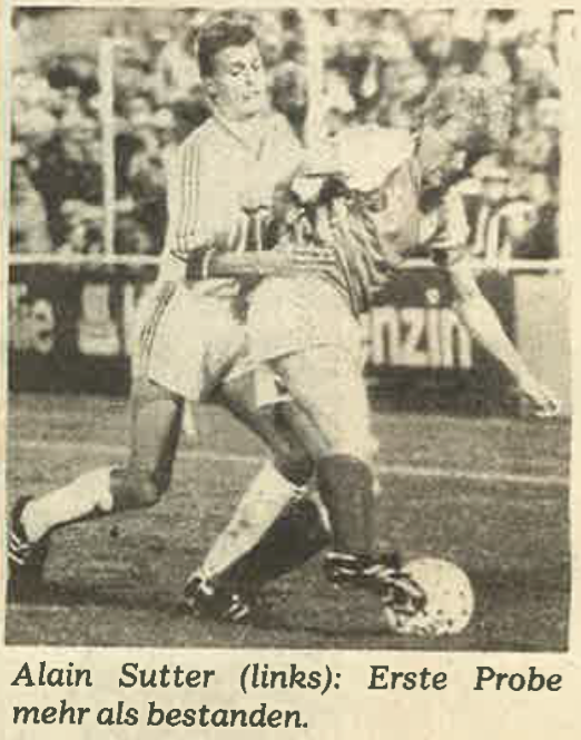 Berichterstattung Tages-Anzeiger 10. Oktober 1985. WM Qualifikation, Alain Sutter
