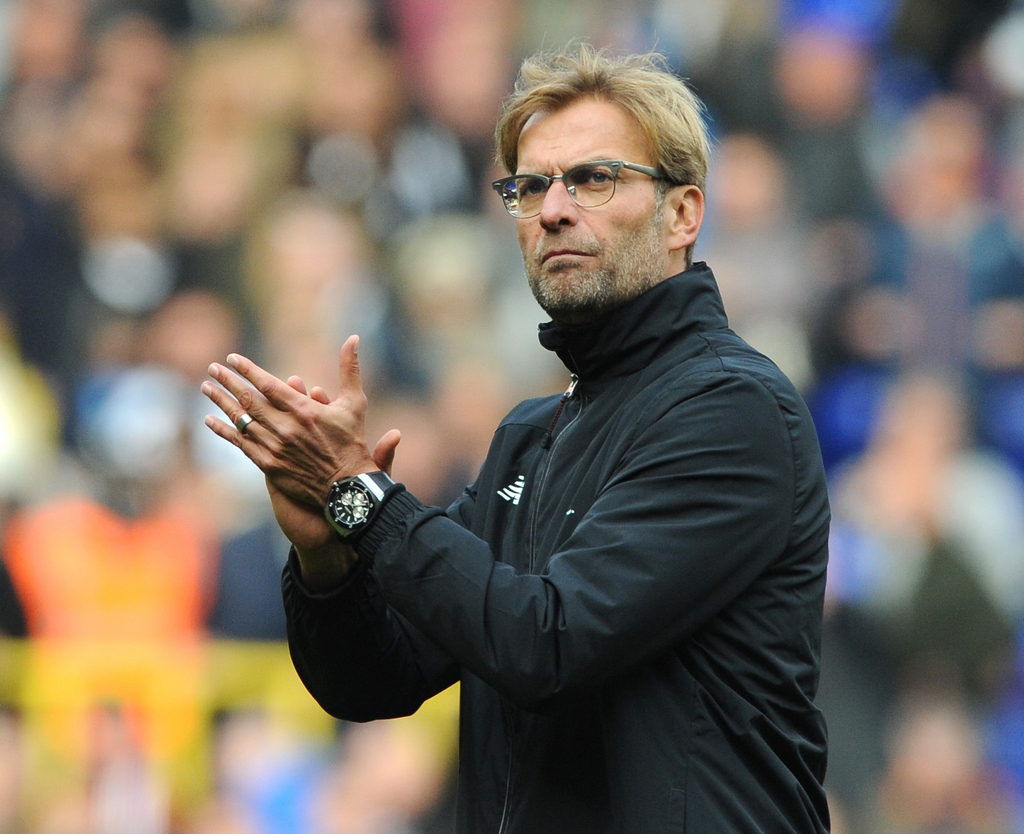 Liverpool manager Juergen Klopp applauds fans after the English Premier League soccer match between Tottenham Hotspur and Liverpool at the White Hart Lane, London, England, Saturday, Oct. 17, 2015. (AP Photo/Rui Vieira)