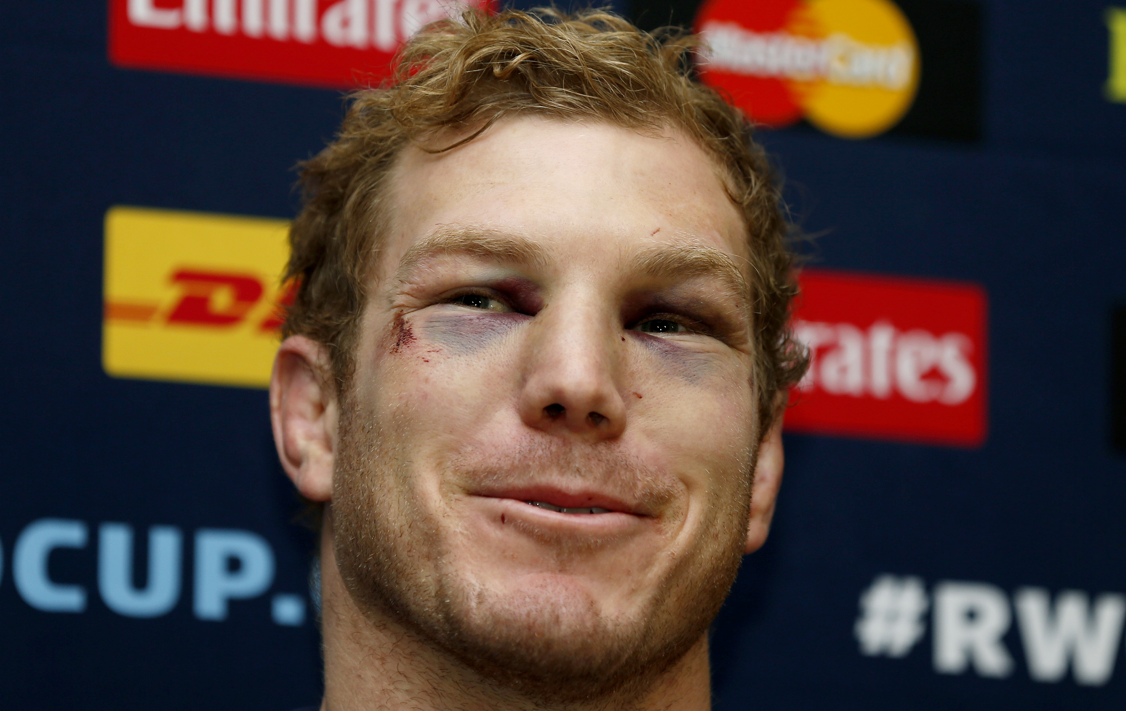 Rugby Union - Australia Press Conference - The Lensbury Hotel, Teddington, Middlesex - 27/10/15 Australia's David Pocock during the press conference Action Images via Reuters / Peter Cziborra Livepic