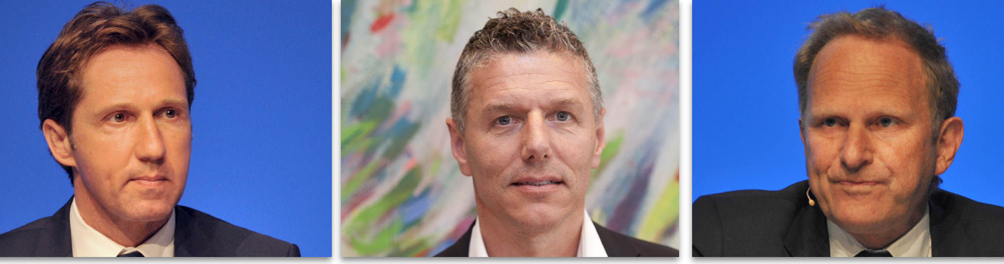 Neben Sportdirektor Georg Heitz Anteilseigner an der FC Basel Holding AG: Vizepräsident Adrian Knup, Marketing-Vorstand René Kamm und Finanz-Vorstand Stephan Werthmüller.