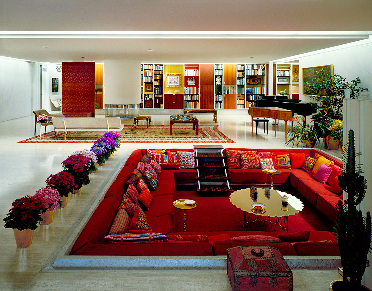 Ein Sinn für kraftvolle Farben: Das Miller House in Columbus, designt von Eero Saarinen und eingerichtet von Alexander Girard.
