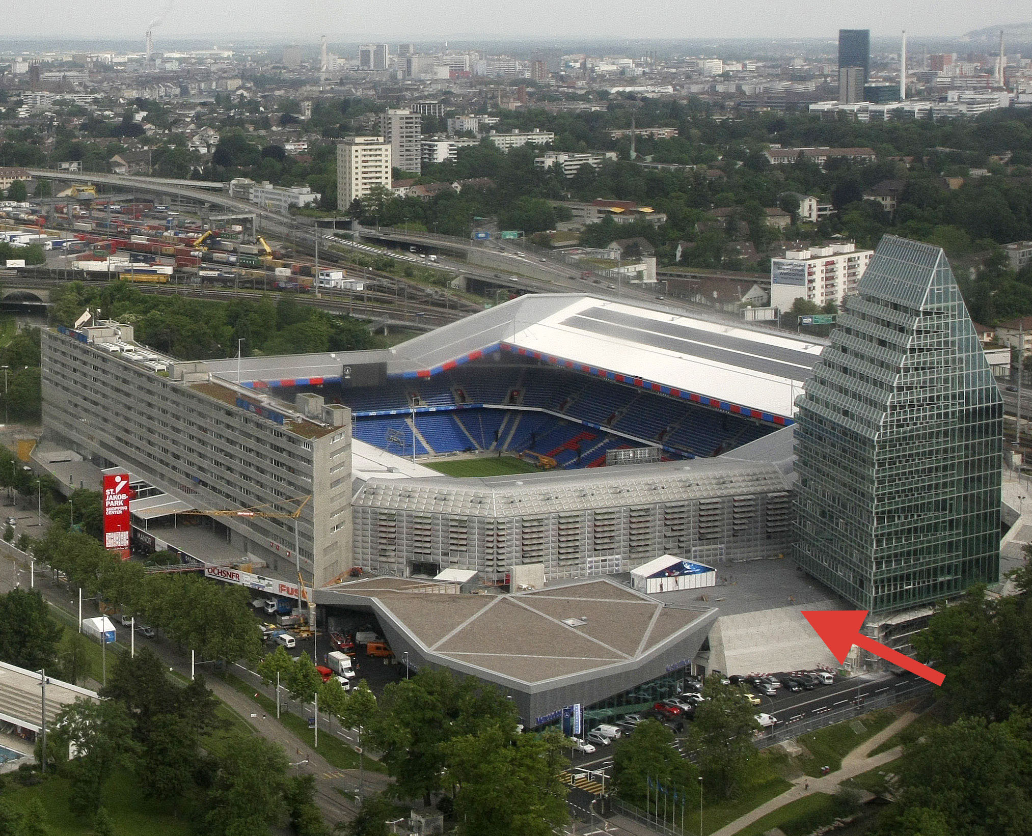 Basel, 29.05.2008, Luftaufnahme St.Jakob Park © Matthias Horvath/EQ Images