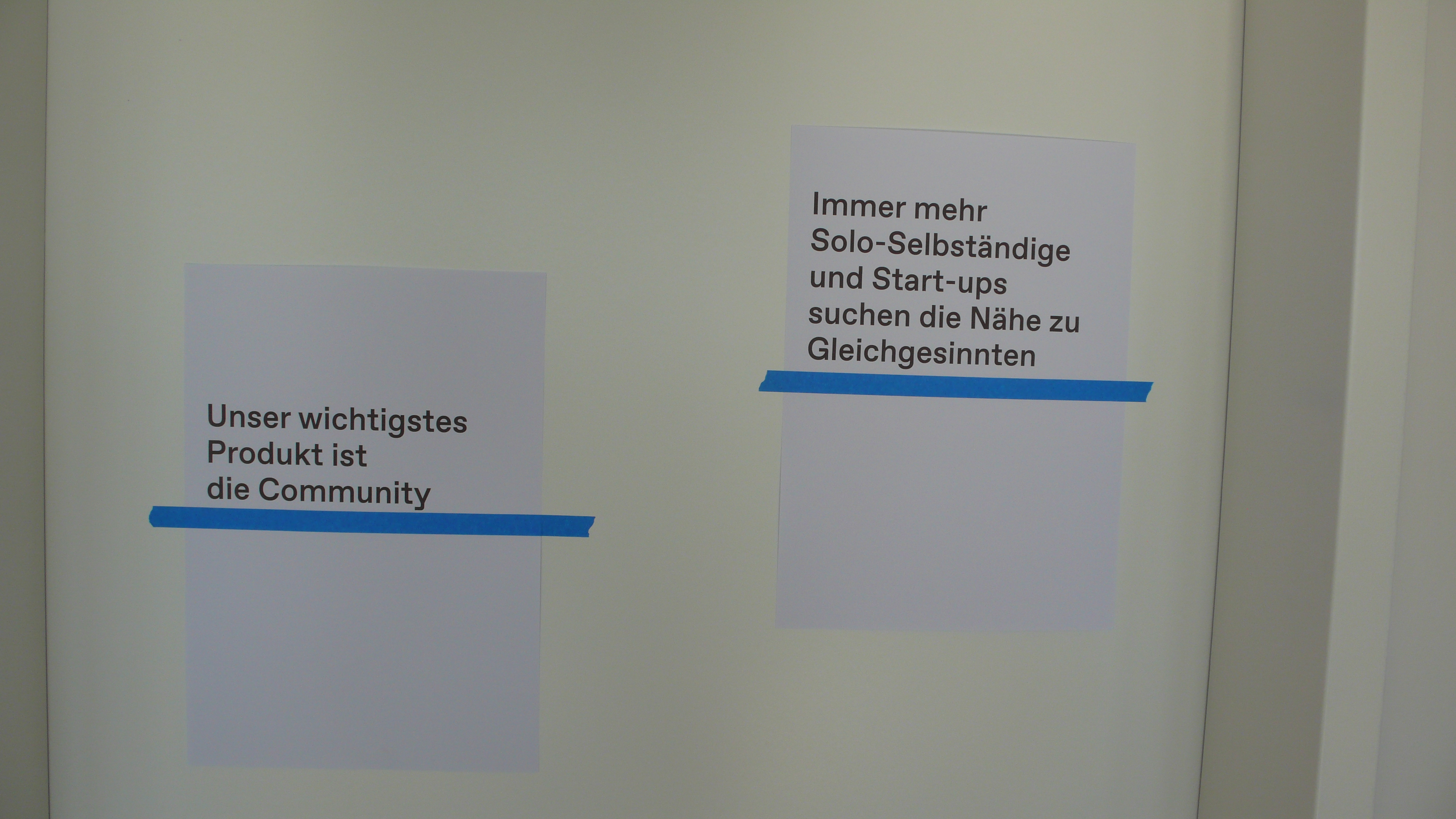 Was Co-Working bedeutet? Zitate an den Bürowänden beschreiben die Idee.