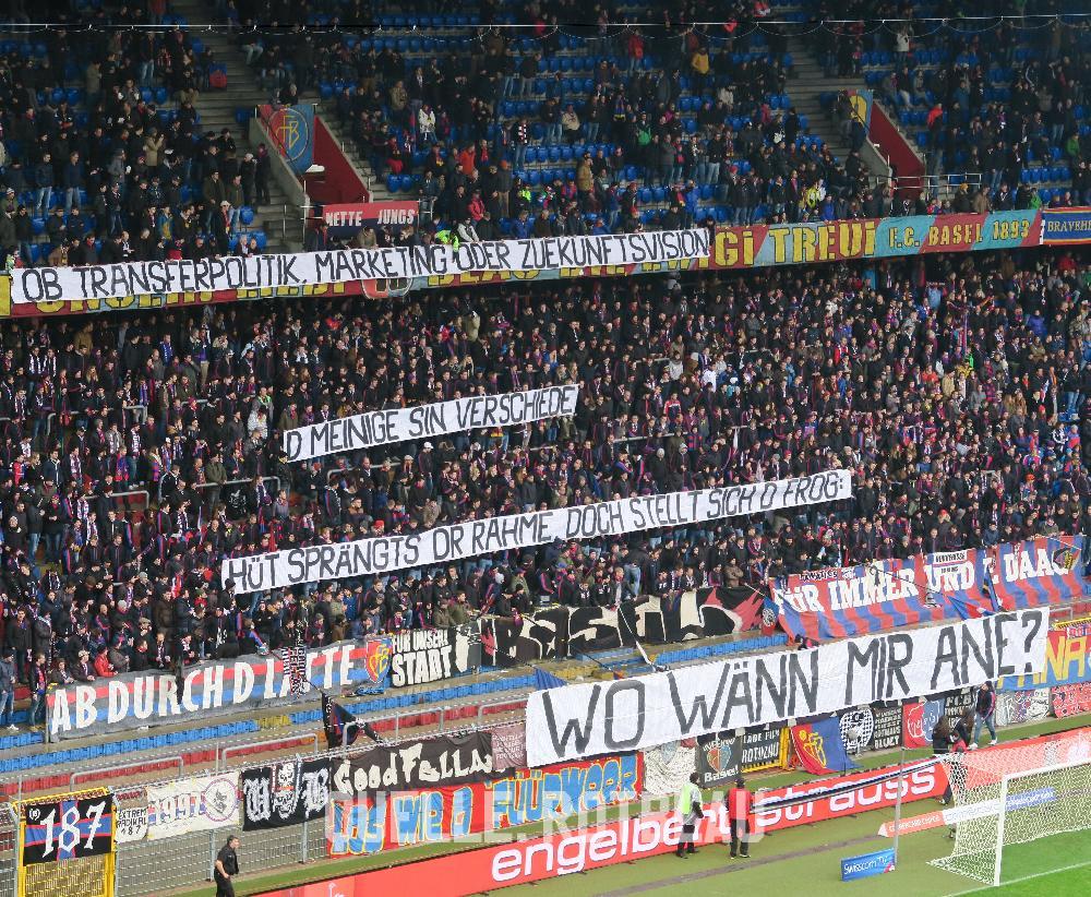 FCB, Fans, Transparent, Wo wollen wir hin, 7.2.2016, FC Basel - FC Luzern