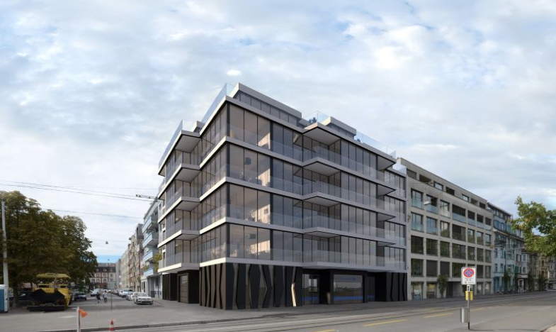 So soll der Neubau an der Elsässerstrasse 1 aussehen.