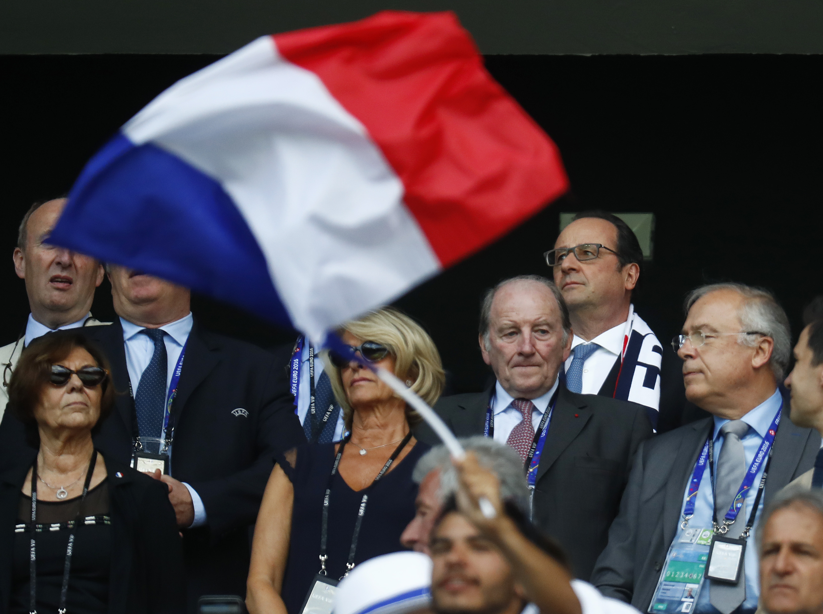 Football Soccer - France v Republic of Ireland - EURO 2016 - Round of 16 - Stade de Lyon, Lyon, France - 26/6/16 France's president Francois Hollande in the stands REUTERS/Yves Herman Livepic