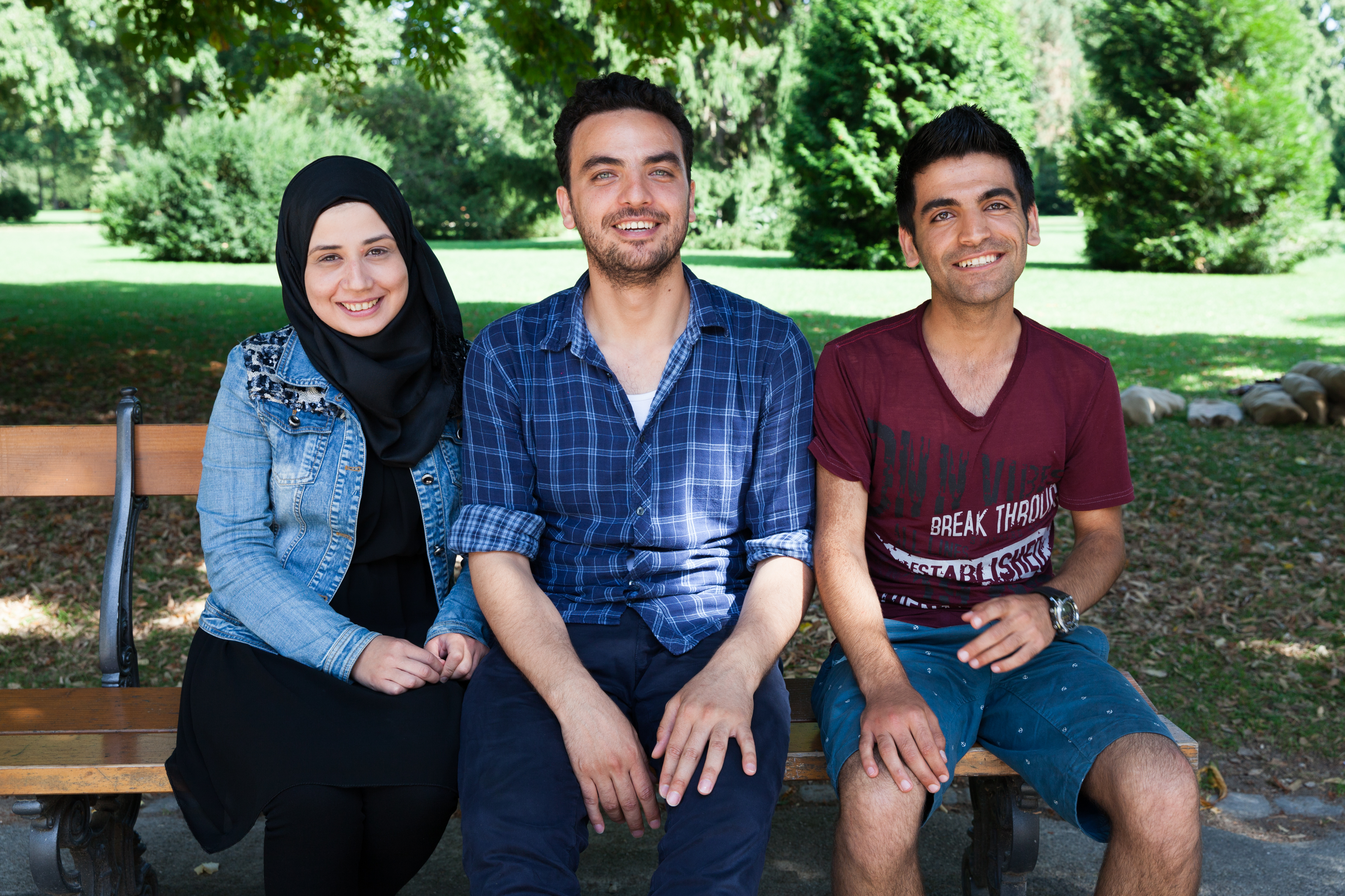 Von links nach rechts: Ranem, Mahmoud, Mohamad. Sie wohnen alle an verschiedenen Orten, aber treffen sich mehrmals pro Woche.