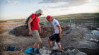 NEWCASTLE - Geologists and paleontologists from Naturalis in the Netherlands at the excavation site near Newcastle, Wyoming, 