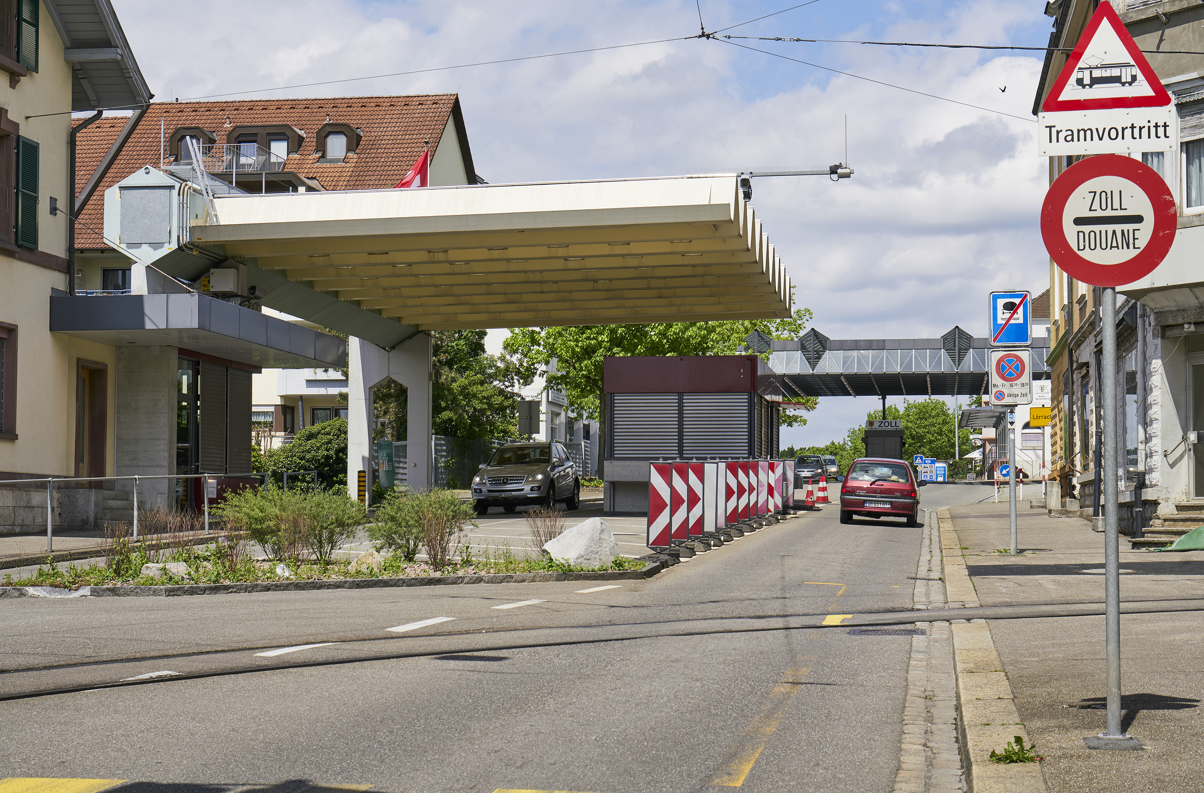 So sieht es heute aus: Der Zoll bei der Tramschlaufe Riehen Grenze.
